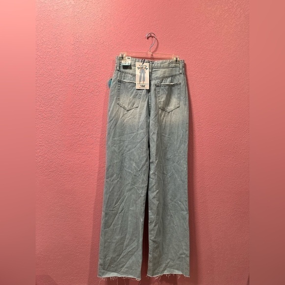 YMI Women’s 90s Full Length Wide Leg Distressed Authentic Denim Jeans Size 5 NWT - Picture 3 of 6